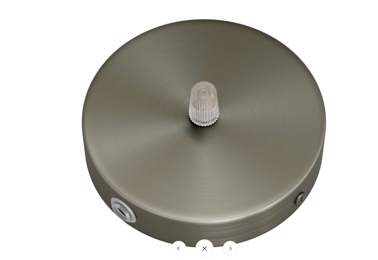 Rosone cilindrico metallo montato con dado serracavo centrale illuminazione soffitto