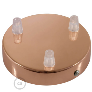 Rosone metallo tre fori colore rame 120mm creative cables - krm573fra