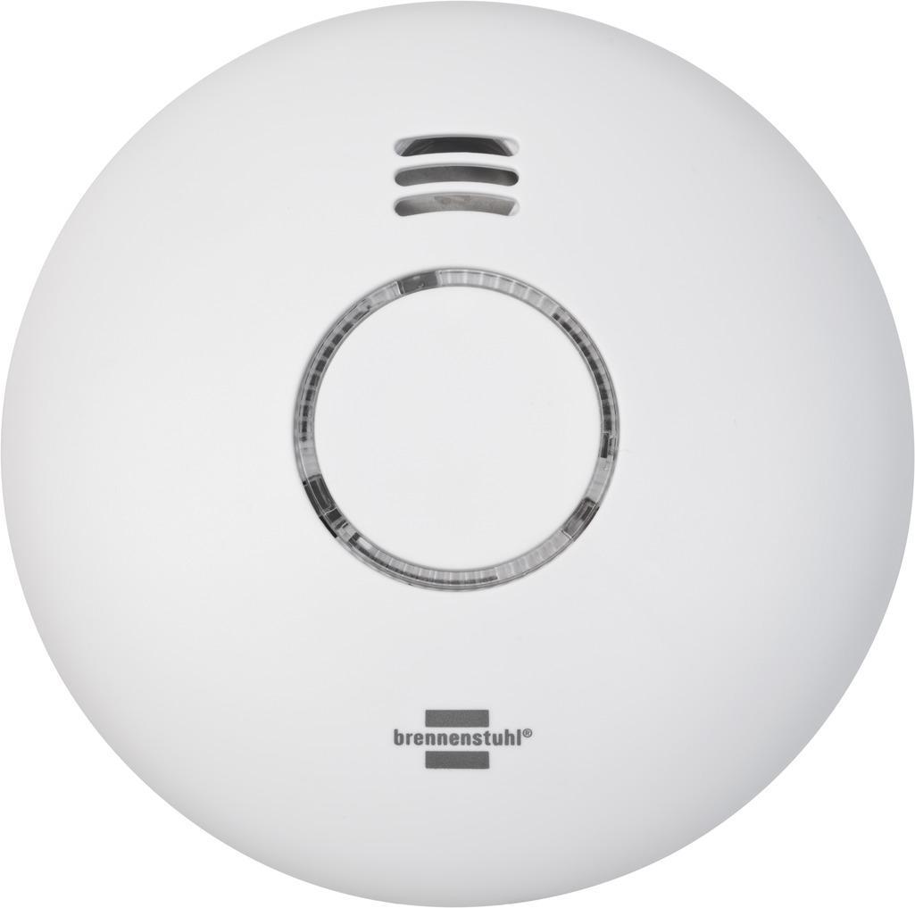 Vista dallalto rilevatore di fumo e calore WiFi bianco design compatto Brennenstuhl