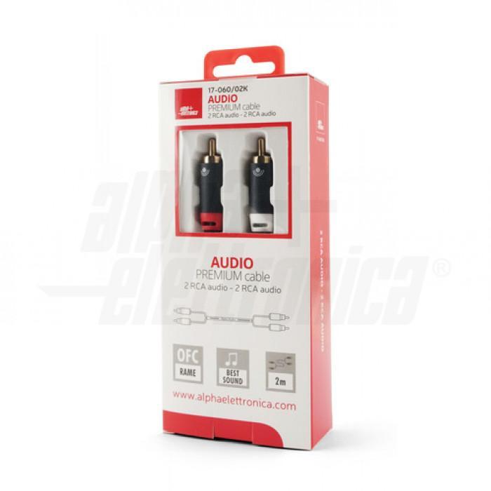 Cavo audio stereo 2RCA a 2RCA ALPHA ELETTRONICA con terminali oro confezione