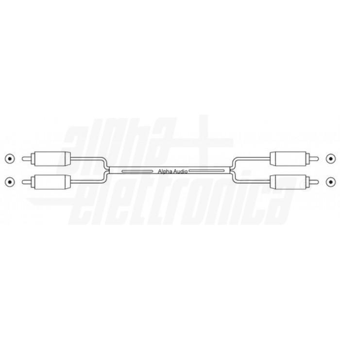 Schema connessione cavo audio stereo 2RCA a 2RCA per collegamento hi-fi