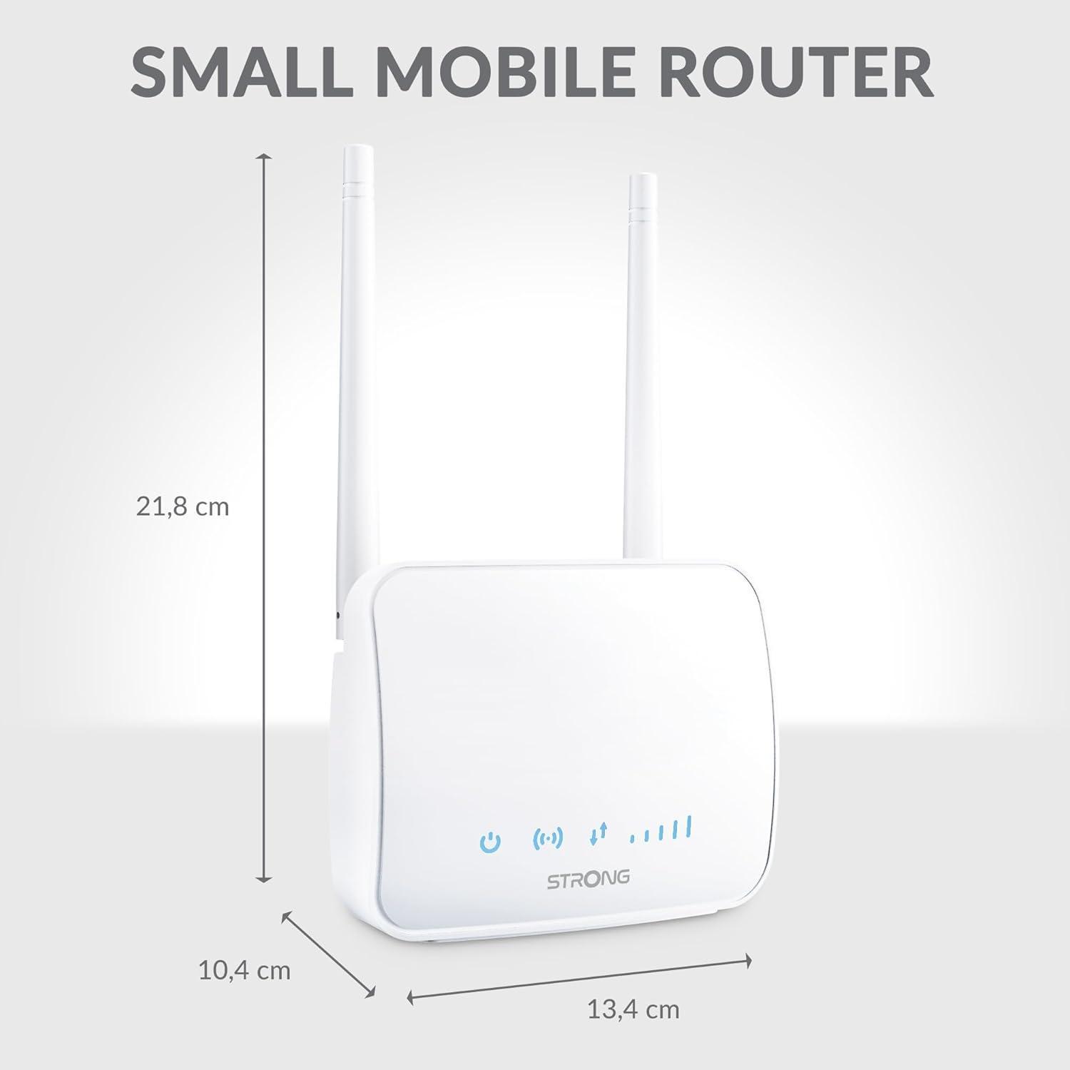 Dimensioni del router 4G LTE Strong piccolo e compatto con doppia antenna