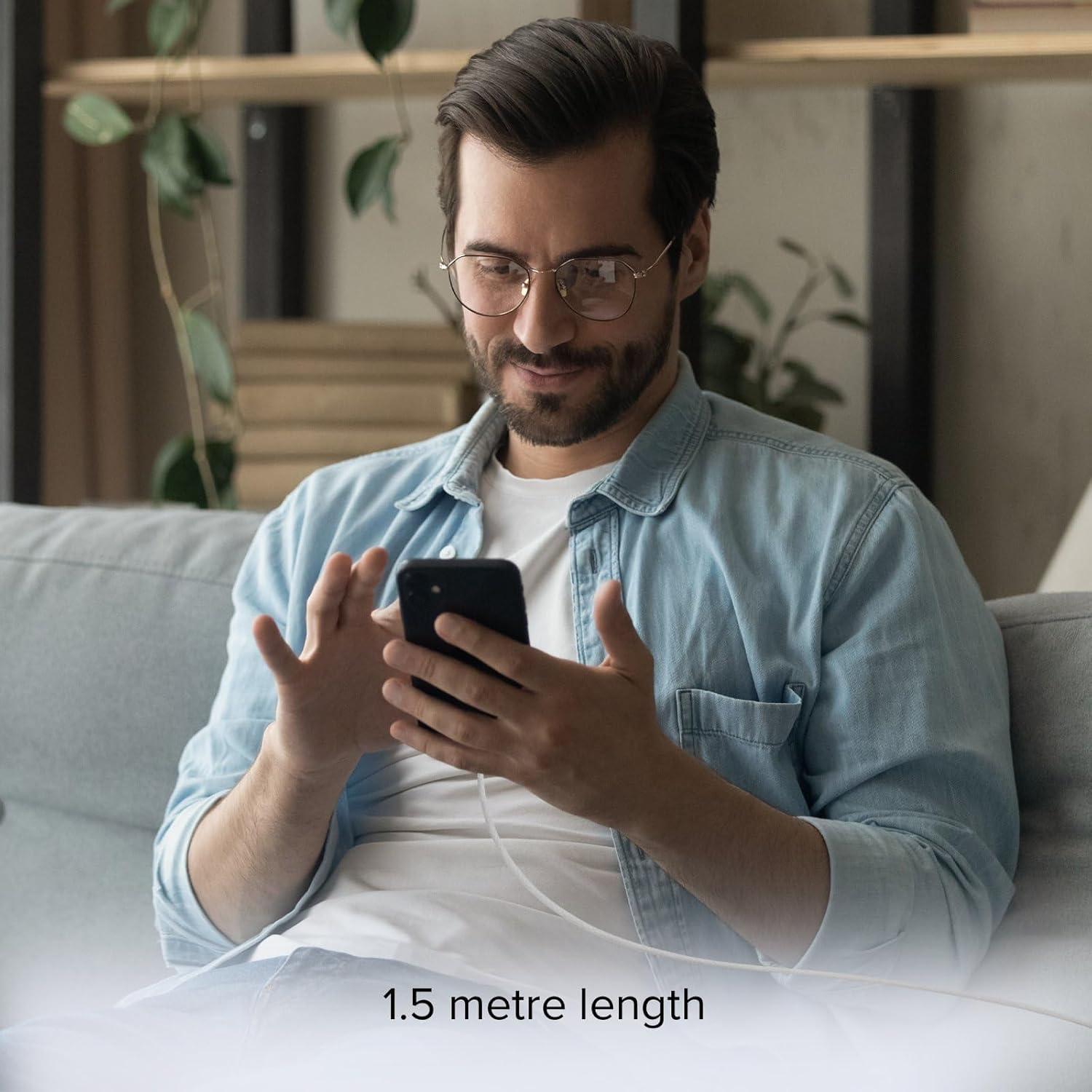 cavo usb type c in tessuto bianco con fermacavo anti groviglio