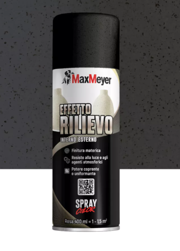 Bomboletta spray effetto rilievo MaxMeyer 400ml finitura materica per interni ed esterni
