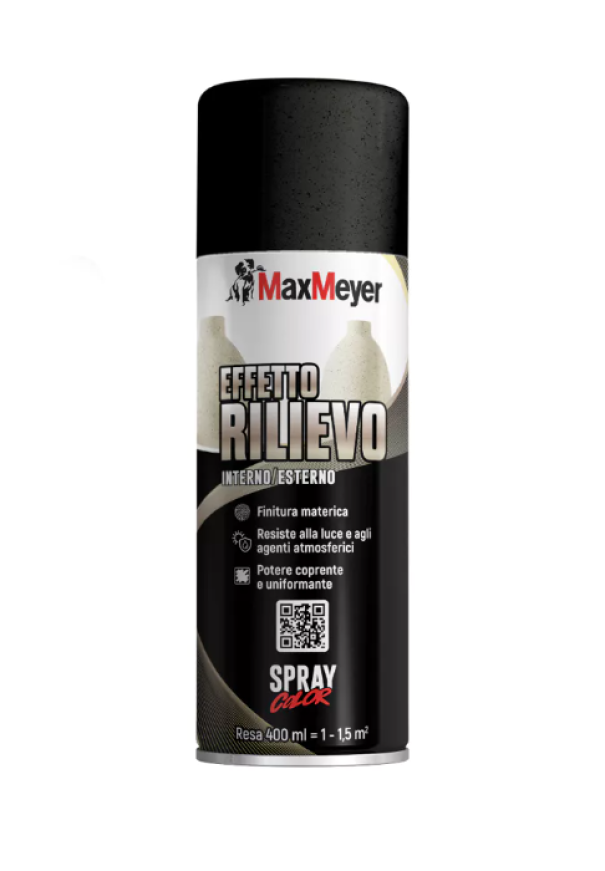 Vernice spray decorativa effetto rilievo MaxMeyer confezione 400ml per ferro