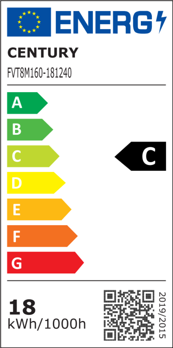 etichetta energetica tubo led century classe energetica c consumi ridotti