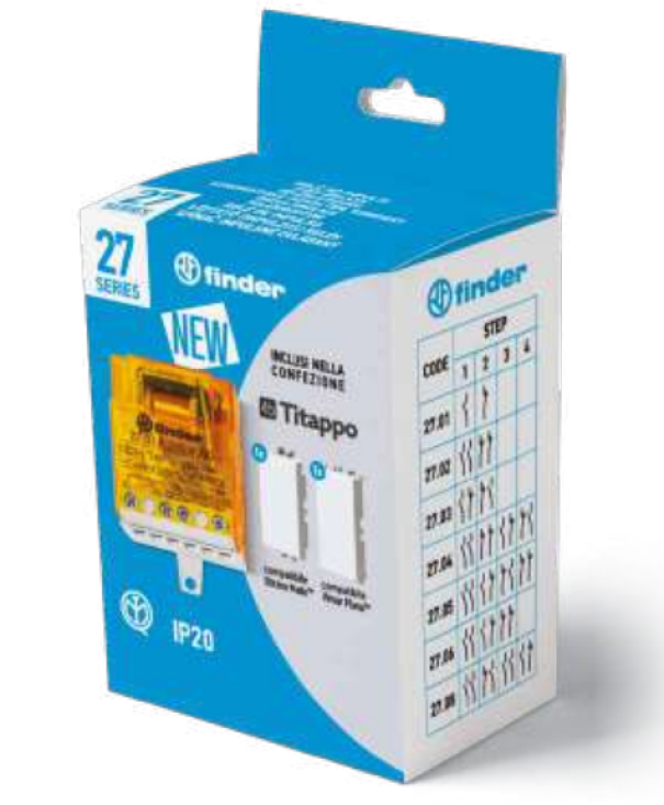 kit relu00e8 finder serie 27 per quadri modulari con accessori e protezione ip20
