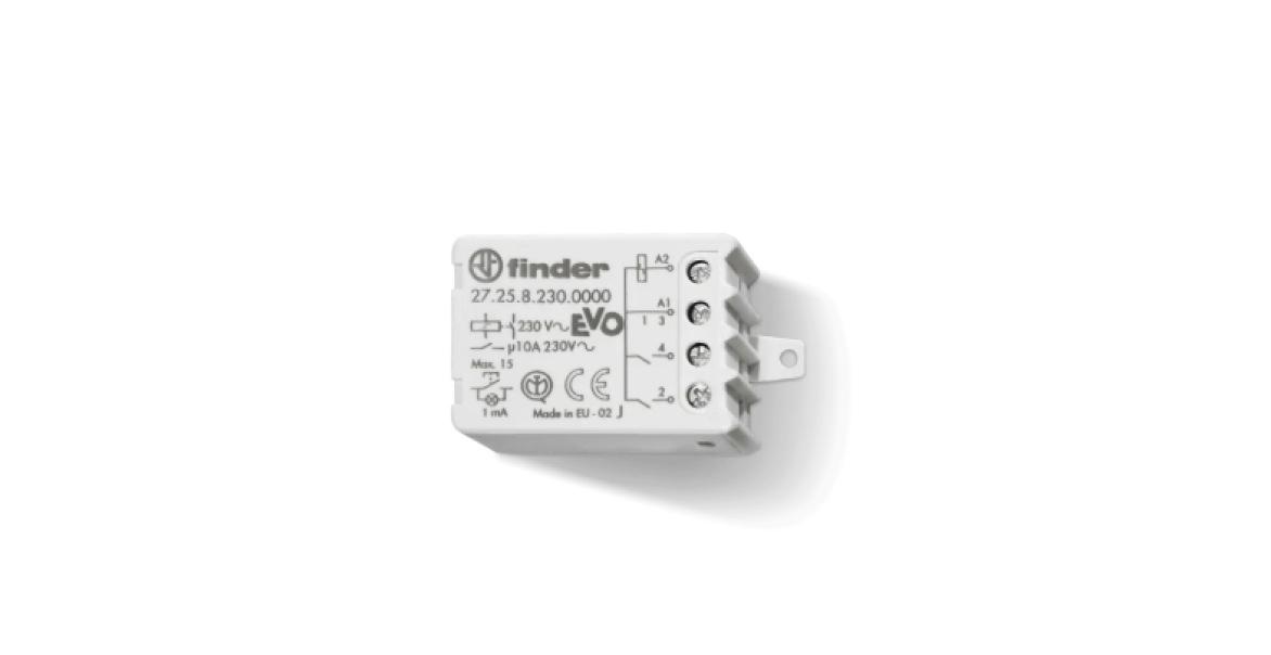 Relu00e8 ad impulsi da incasso Finder 10A modello EVO per automazione impianti elettrici civili