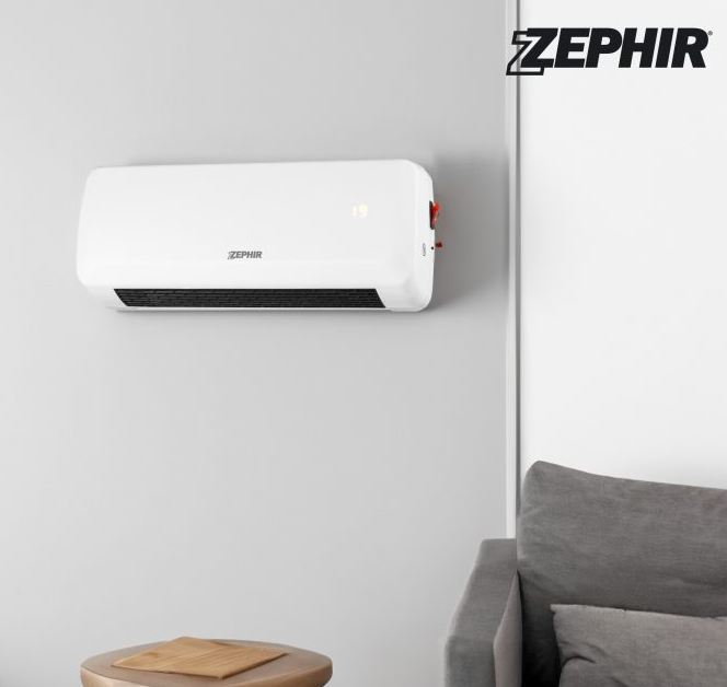 Termoventilatore ceramico da parete Zephir 1000 / 2000 W, telecomando, timer - ZMW3019B 02
