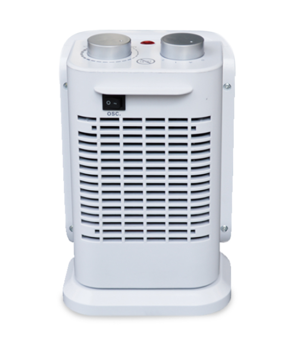 vista posteriore termoventilatore ceramico argo boogie con griglia e tasto oscillazione