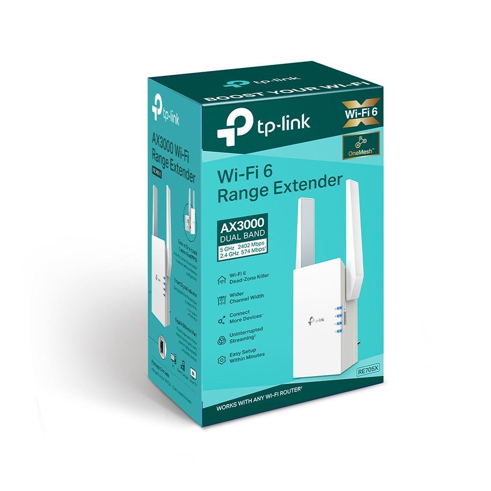 Range Extender WiFi 6 AX3000 Dual Band vista laterale dettagli porte e antenne