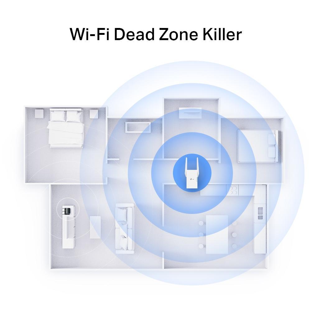 Range Extender WiFi 6 AX3000 Dual Band vista frontale con LED di segnale