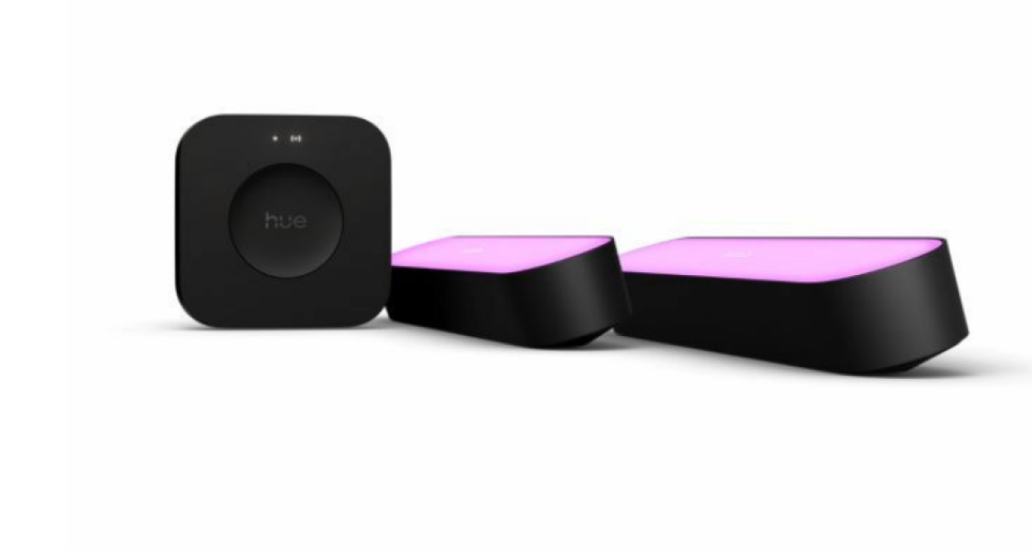 Dettaglio barre luminose LED con bridge Philips Hue per kit starter illuminazione colorata smart