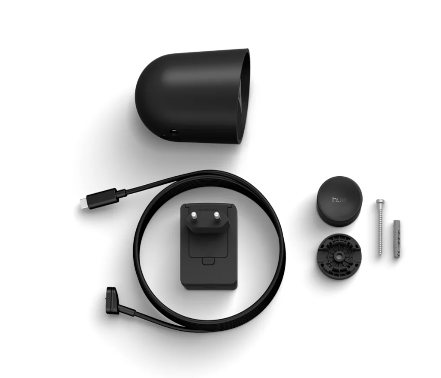accessori e componenti Philips Hue Secure telecamera di sicurezza 2K filo nera