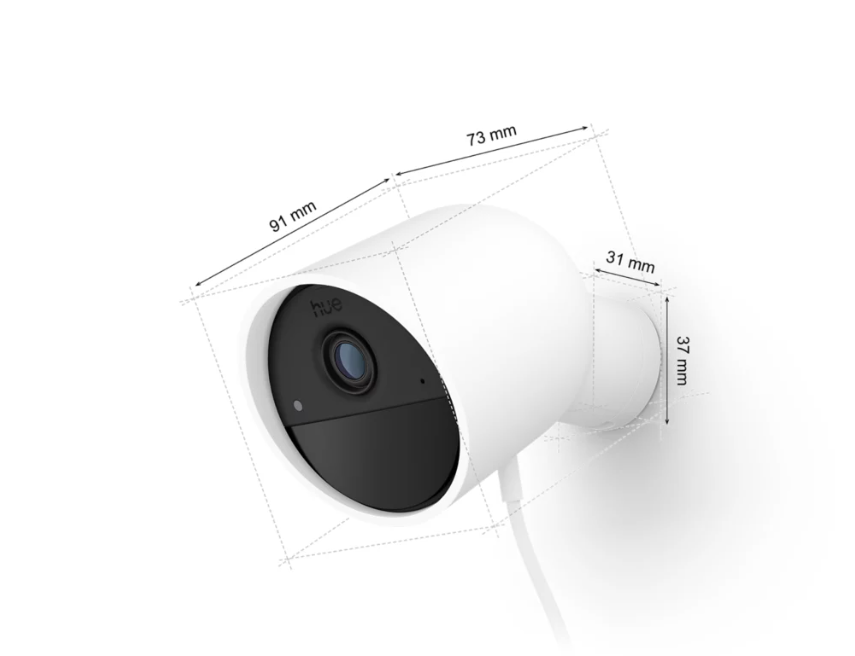 dimensioni telecamera sicurezza 2K PHILIPS CONSUMER per montaggio parete soffitto