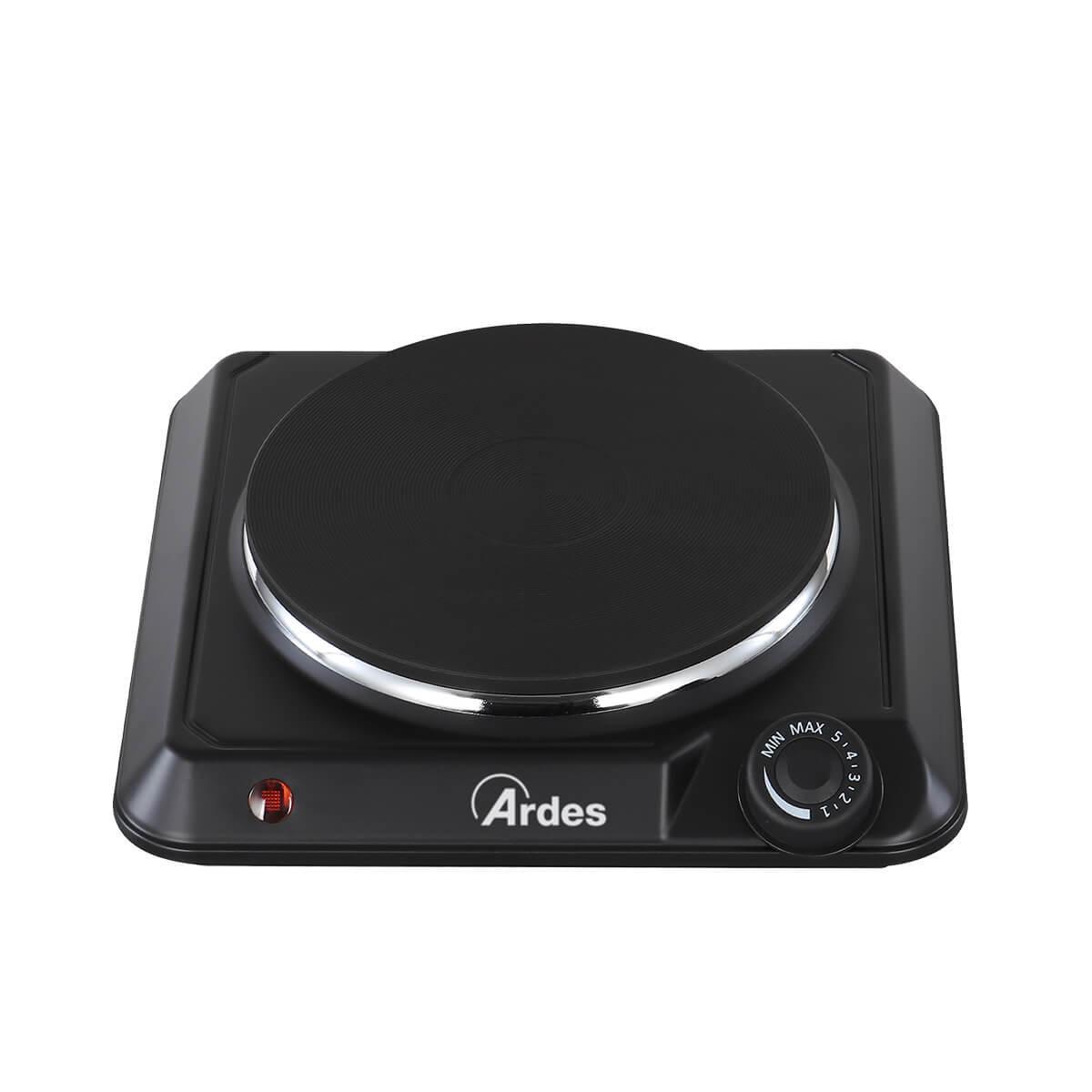 Fornello elettrico Ardes in acciaio con termostato per la regolazione della temperatura e piastra in ghisa -  ARFOEL04 01