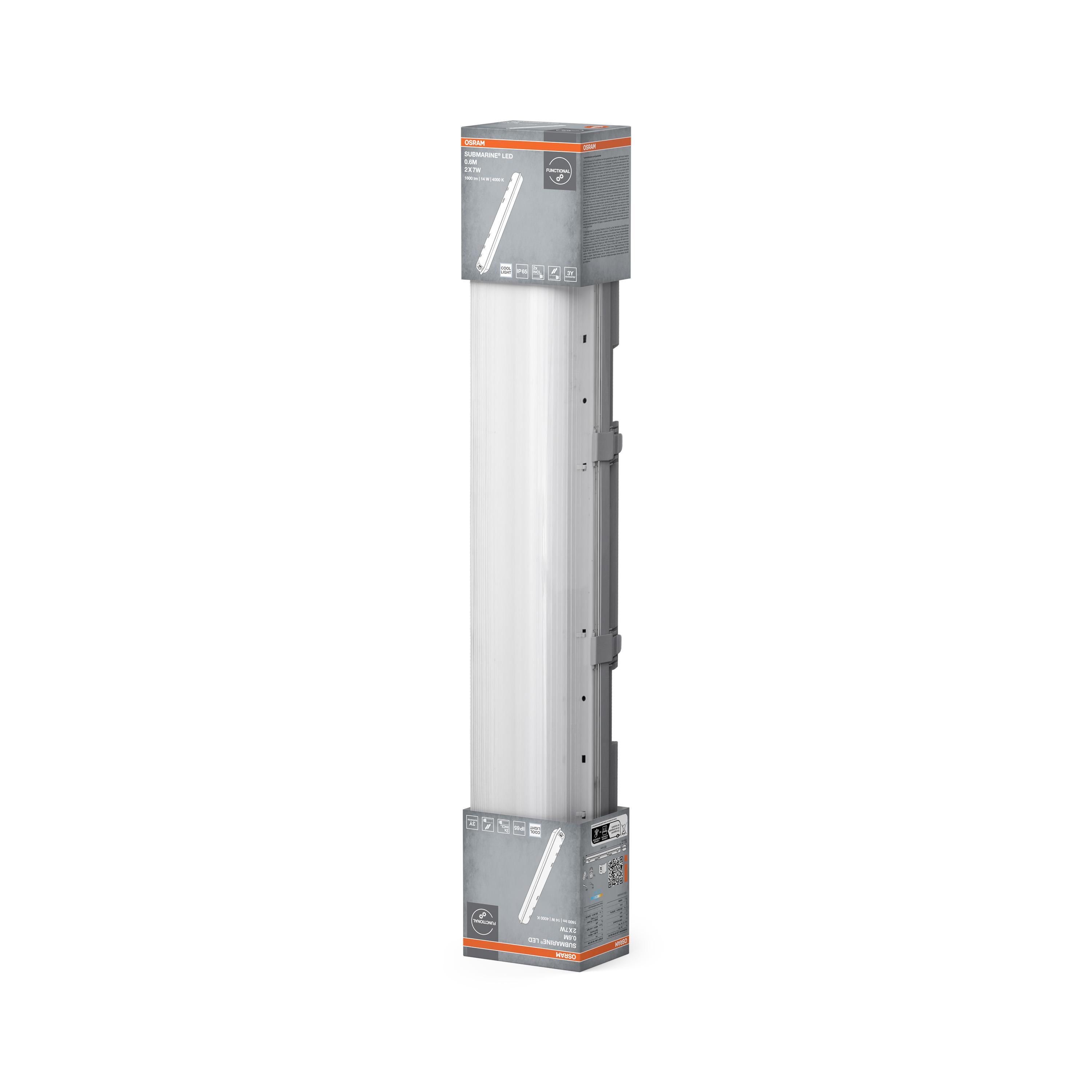 plafoniera led 60cm ledvance doppia vista angolare