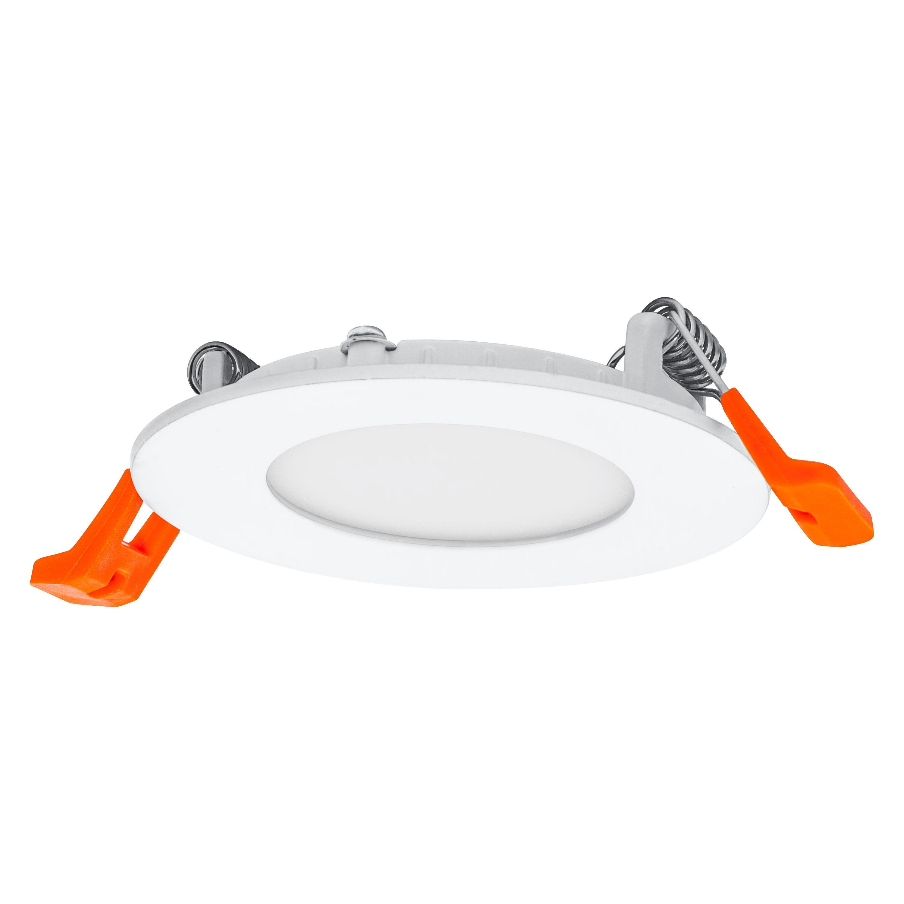 vista frontale faretto led slim da incasso 85mm luce calda
