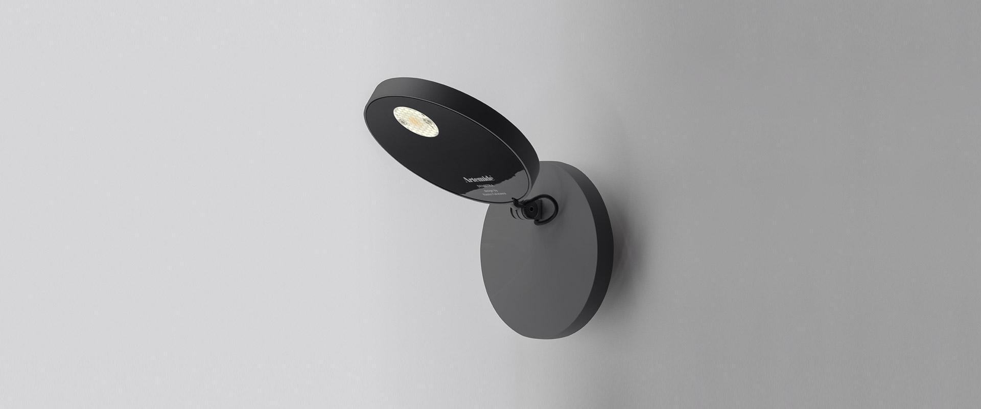 faretto led da parete Artemide Demetra nero opaco design moderno snodato