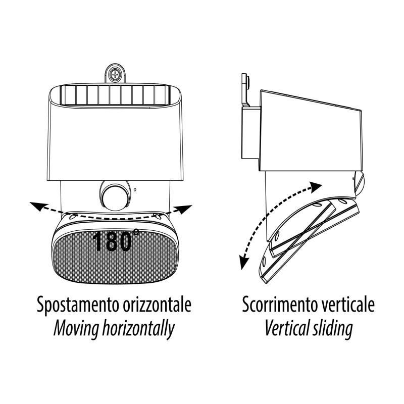Faretto LED solare orientabile con movimento orizzontale e verticale per esterni Velamp SL356