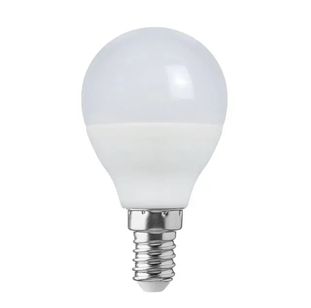 Lampadina LED E14 6.5W termoplastica luce fredda 6500K V-Tac dettagliata con dimensioni 45 mm di diametro e 80 mm di altezza