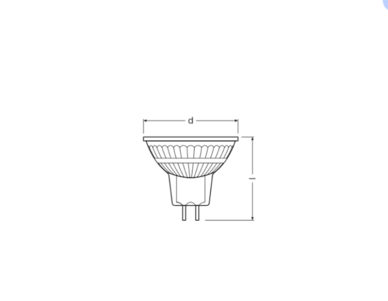 Schema tecnico lampadina LED MR16 GU5.3 50W LEDVANCE