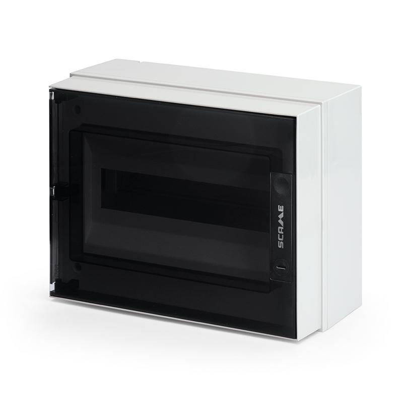 centralino da parete scame 12 moduli din con sportello trasparente per impianti elettrici