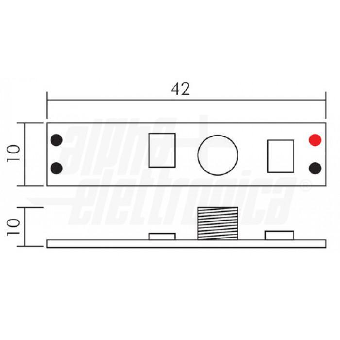 disegno dimensioni mini dimmer touch led monocolore alpha elettronica