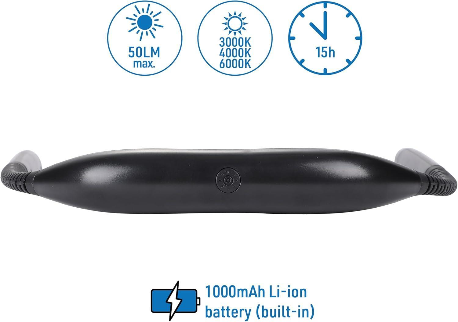 Dettaglio lampada LED Electraline batteria ricaricabile 1000mAh autonomia 15 ore