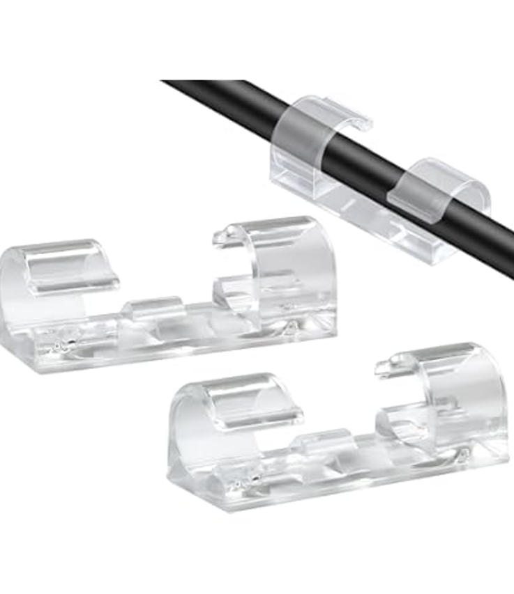 fermacavi adesivi trasparenti per organizzazione cavi fino a 9 mm Electraline confezione 5 pezzi