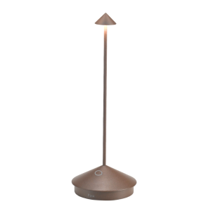 Lampada da tavolo led ricaricabile corten  ld2650r3 design compatto
