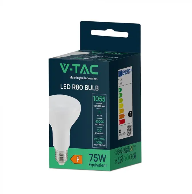 confezione lampadina LED V-TAC R80 11W E27 luce naturale 4000K