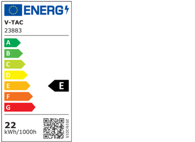 etichetta energetica lampadina led v-tac 22w classe e