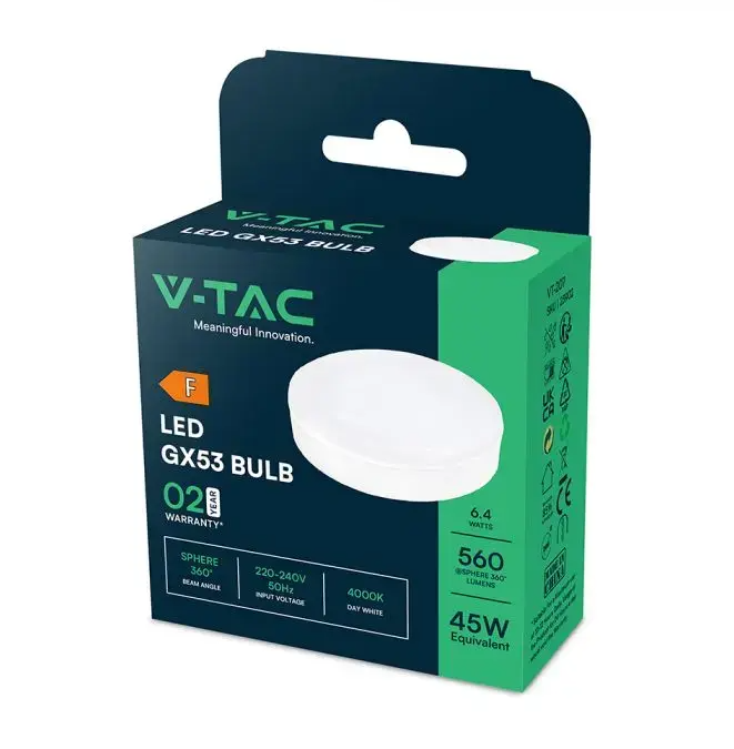 Lampadina LED GX53 6.4W luce fredda V-TAC confezione originale