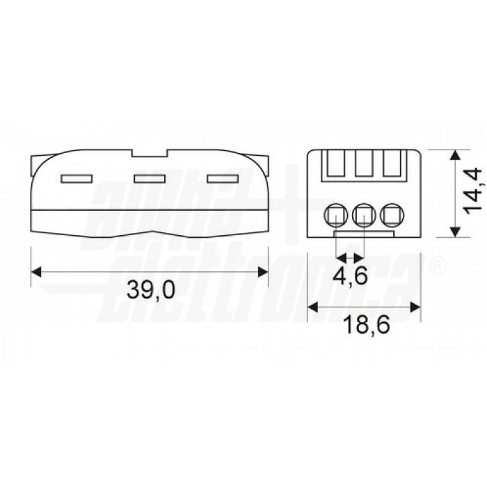 alpha elettronica morsetto rapido 3 poli 10pz sezione conduttori 0,08-4mm2 alpha - 542-23 - foto 3