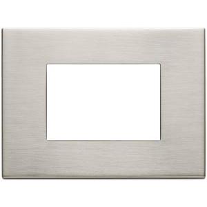 Placca 3 moduli nichel spazzolato – serie eikon - 22653.11