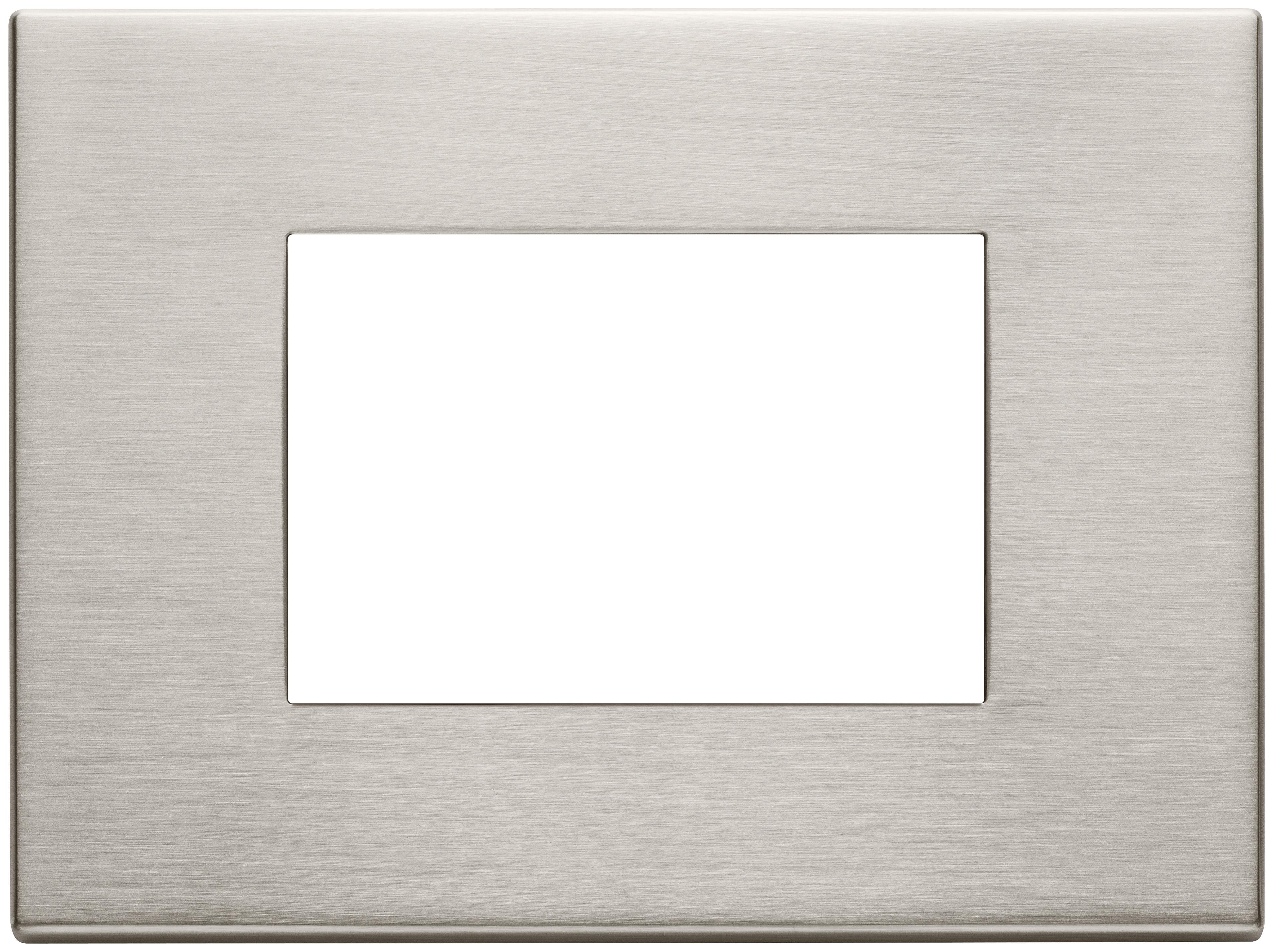 Vimar Placca 3 Moduli Nichel Spazzolato u2013 Serie Plana - 22653.11 01