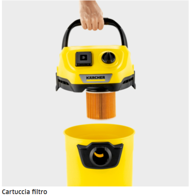 filtro a cartuccia aspiratore solidi liquidi karcher montaggio senza utensili