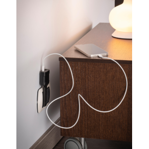 Caricatore da parete 2 usb flat 10a nero  rs7712nc per dispositivi elettronici