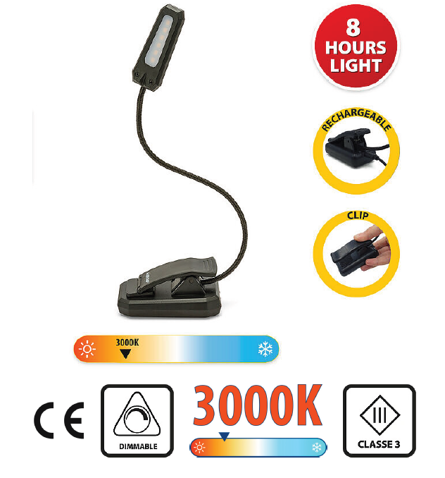 luce da lettura ricaricabile compatta multipack Velamp ideale per la lettura notturna e studi