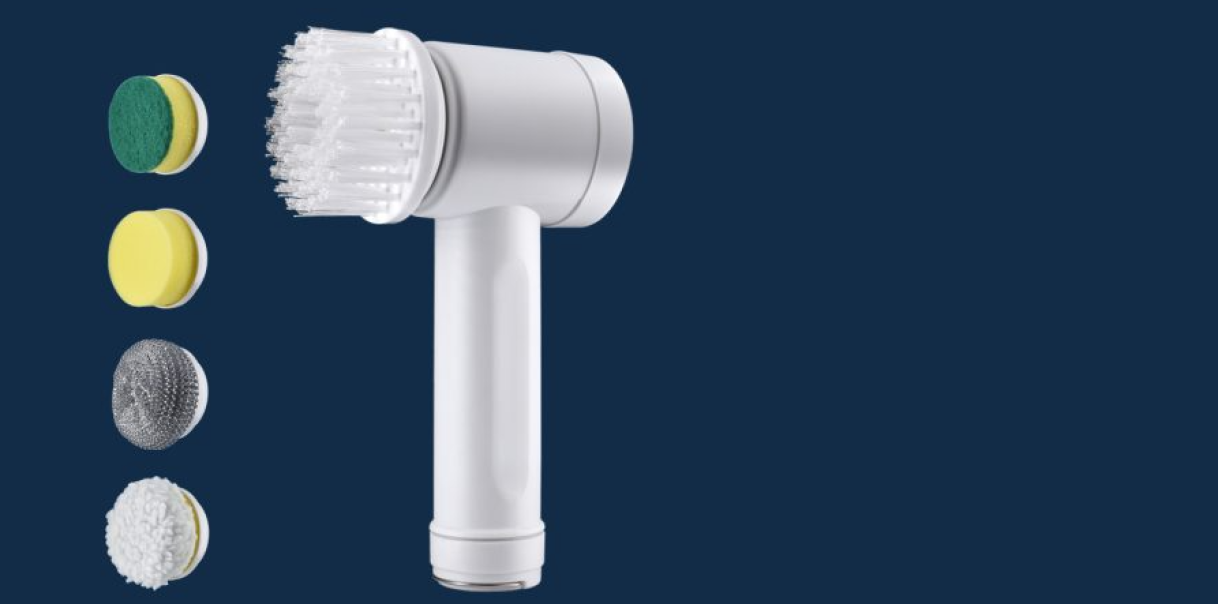 spazzola elettrica rotante multiuso con accessori per pulizia cucina e superfici euro marketing 90