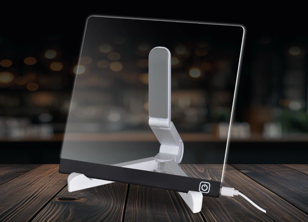 Confezione Plexy Light Pro lavagna luminosa led multicolore 20x20 con supporti e pennarelli