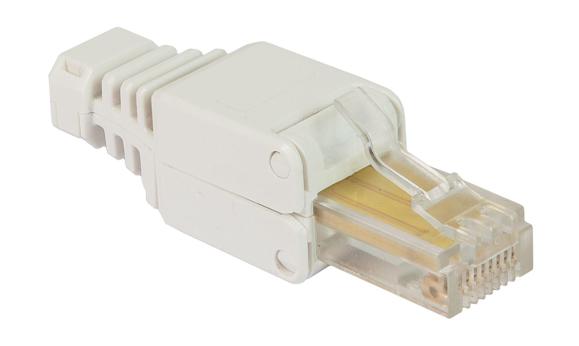 connettore rj45 cat 5e utp tool-less bianco fanton per reti ethernet confezione 10 pezzi