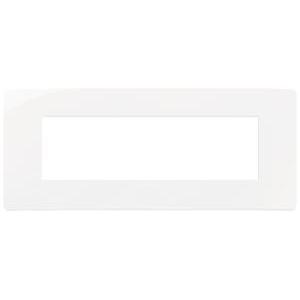 Placca  plana up 7 moduli bianco 14657u.01 design moderno