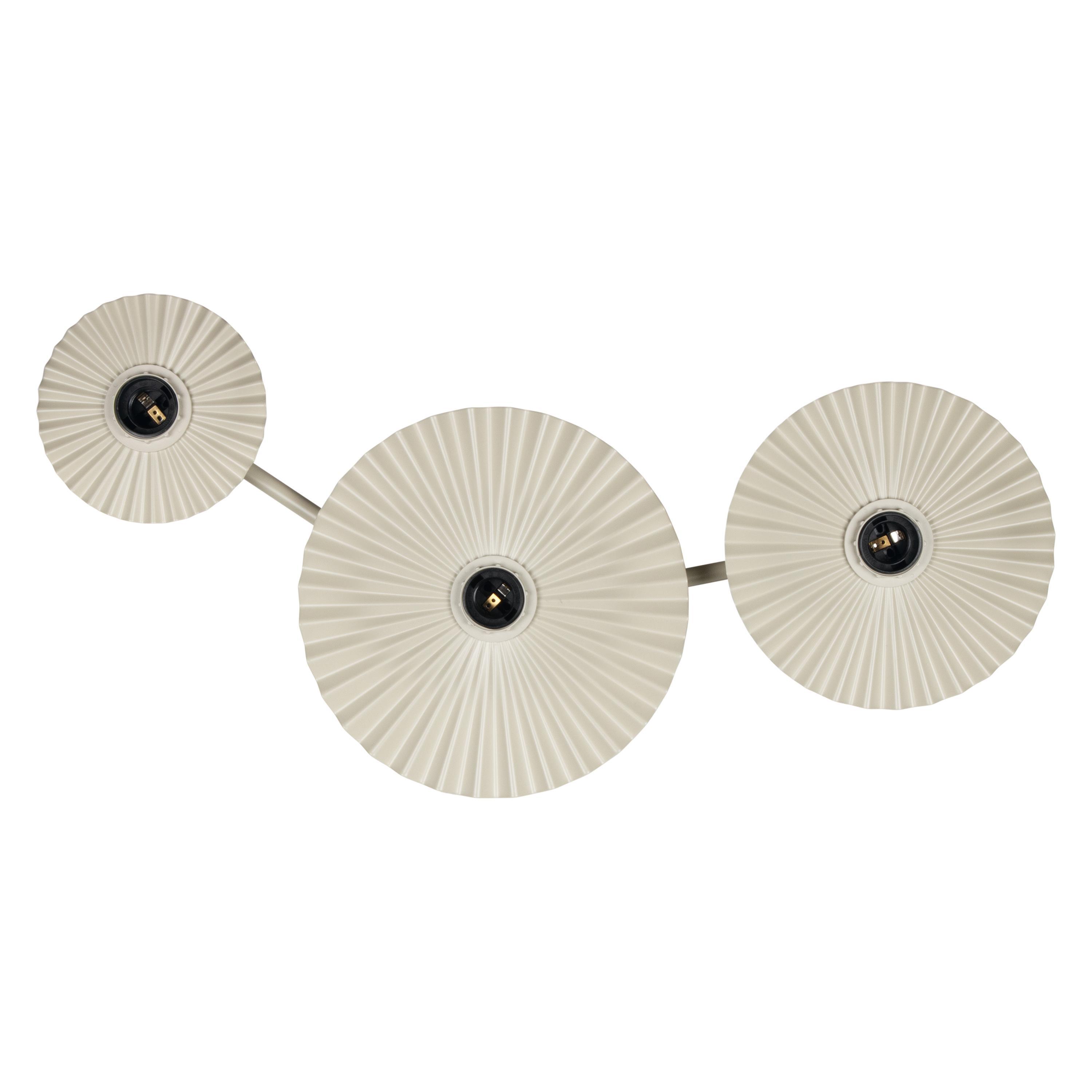 Lampada parete metallo beige LEDVANCE 3 portalampada E27 plissettata orientabile