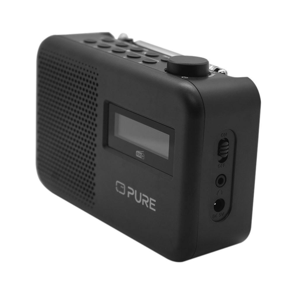 radio portatile pure elan one2 nera vista laterale con comandi