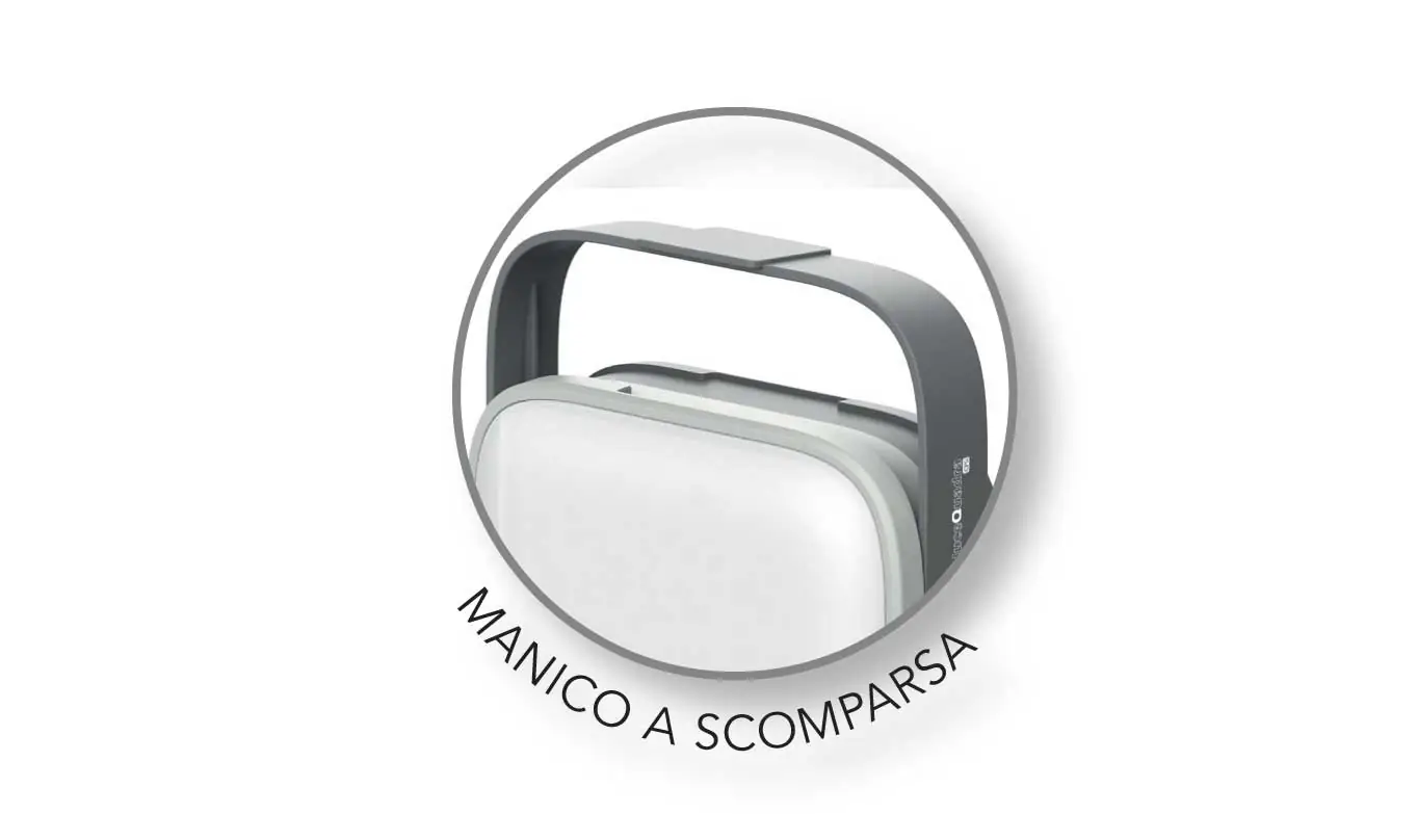 dettaglio manico a scomparsa lampada emergenza led cfg portatile ricaricabile