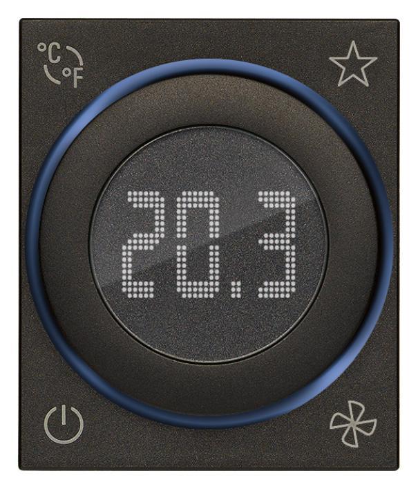 Termostato ambiente connesso nero con rotella display LED Vimar View Wireless