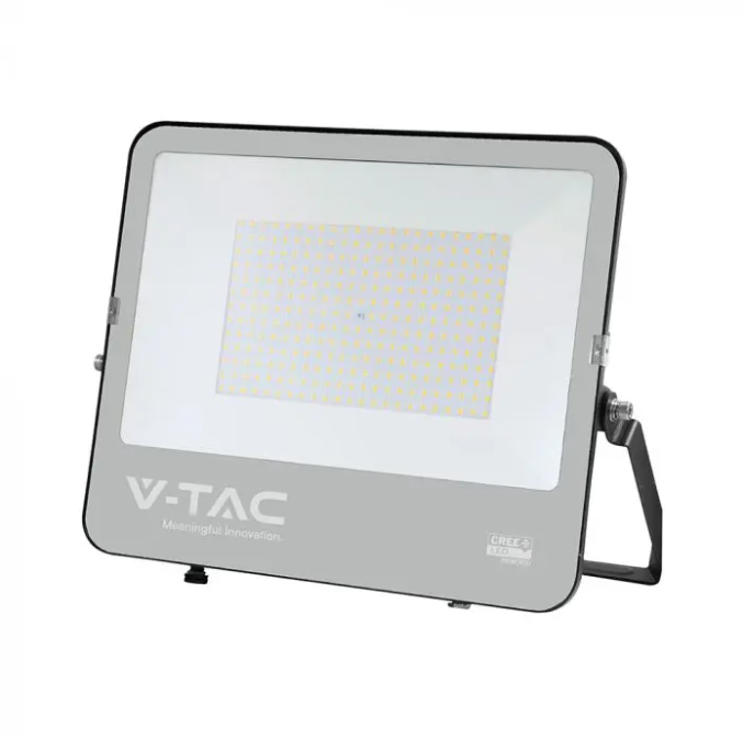 Faro Proiettore LED Slim 200W V-TAC Cavo 1m Nero 4000K IP65 - 232206 01