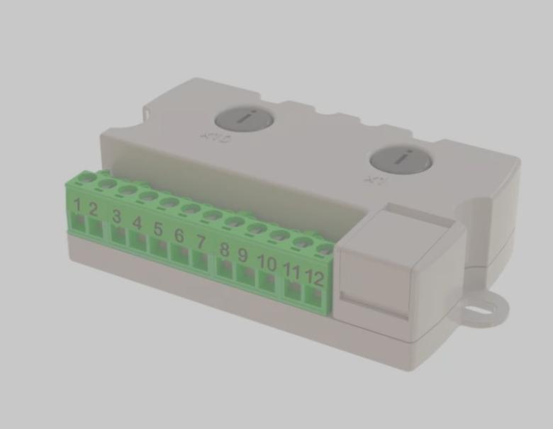 vista laterale modulo indirizzato notifier con morsetti numerati